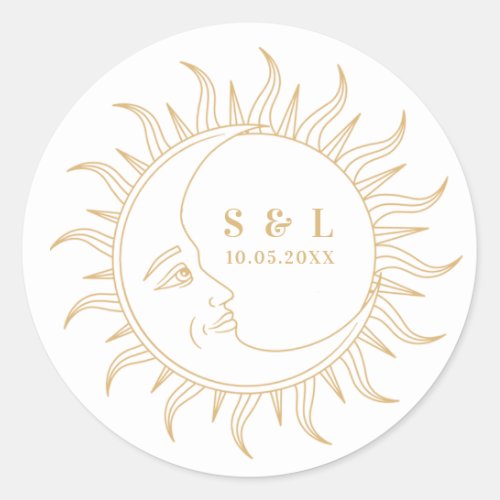 Celestial Mystical Elements Starsigns Envelope Classic Round Sticker