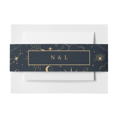 Celestial Mystical Elements Starsigns Invitation Belly Band