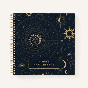 Celestial Mystical Elements Starsigns Notebook
