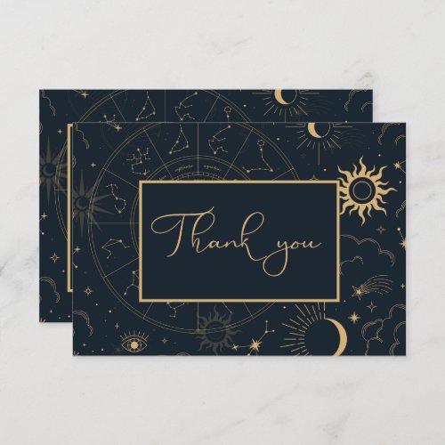 Celestial Mystical Elements Starsigns Thank You Card