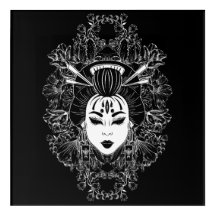 CELESTIAL MYSTICAL JAPANESE GEISHA SPIRIT ON BLACK