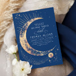 Celestial Mystical Moon Starry Night Boho Wedding Invitation<br><div class="desc">This invitation is your key to a world of wonder and love. Created for celebrations under themes such as "Under the Stars, " "Written in the Stars, " or "To the Moon and Back.", it brings to life the breathtaking allure of a sky littered with stars, inviting guests on a...</div>