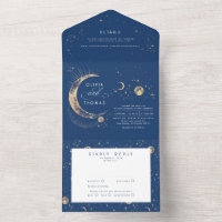 Celestial Mystical Moon Stars Halo Wedding