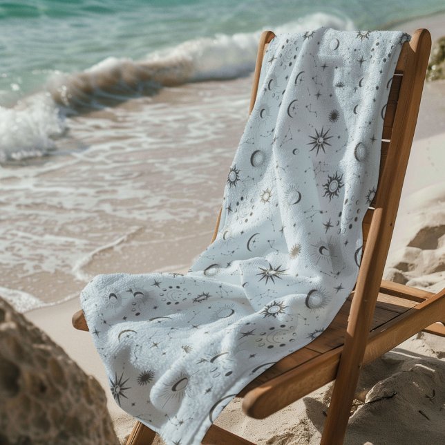 Celestial Mystical Seamless Pattern Beach Towel (Creator Uploaded)