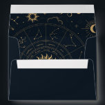 Celestial Mystical Star sign 5x7 Invitation Envelope<br><div class="desc">Designed to coordinate with our Celestial Mystic Collection,  this unique customizable invitation envelope features gorgeous gold celestial elements on a dark navy background. For more advanced customisation of this design,  e.g. changing layout,  font or text size please click the "CUSTOMIZE" button above. Please contact me for any questions!</div>