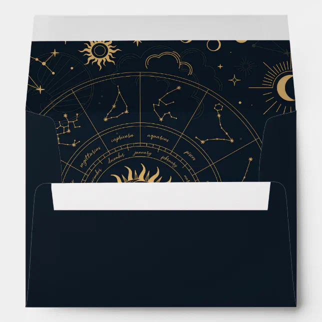 Celestial Mystical Star sign 5x7 Invitation Envelope | Zazzle