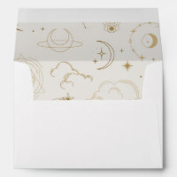 Celestial Mystical Star sign 5x7 wedding envelope