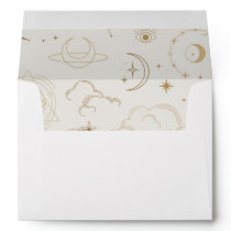 Celestial Mystical Star sign 5x7 wedding envelope