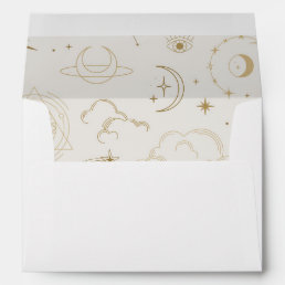 Celestial Mystical Star sign 5x7 wedding envelope