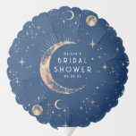 Celestial Mystical Starry Night Bridal Shower Balloon<br><div class="desc">Celestial navy blue and gold special party balloons</div>