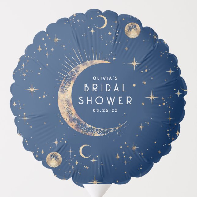 Celestial Mystical Starry Night Bridal Shower Balloon (Back)