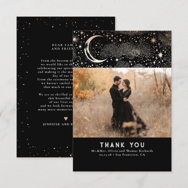 Celestial & Mystical Starry Night Thank You Photo (Front/Back)