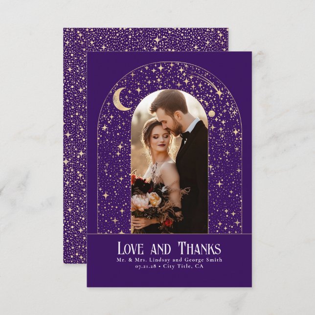 Celestial & Mystical Starry Night Thank You Photo (Front/Back)