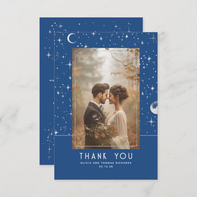 Celestial & Mystical Starry Night Thank You Photo (Front/Back)