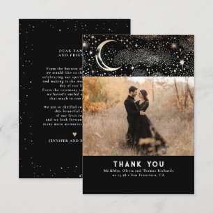 Celestial & Mystical Starry Night Thank You Photo Card