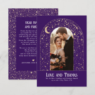 Celestial & Mystical Starry Night Thank You Photo Card