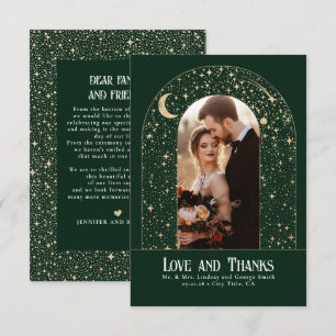 Celestial & Mystical Starry Night Thank You Photo Card
