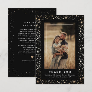 Celestial & Mystical Starry Night Thank You Photo Card