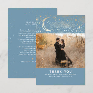 Celestial & Mystical Starry Night Thank You Photo Card