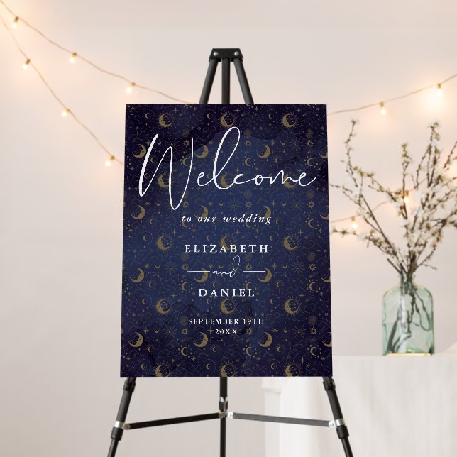Celestial Mystical Wedding Welcome Sign (In Situ (Stand))