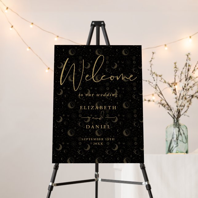 Celestial Mystical Wedding Welcome Sign (In Situ (Stand))