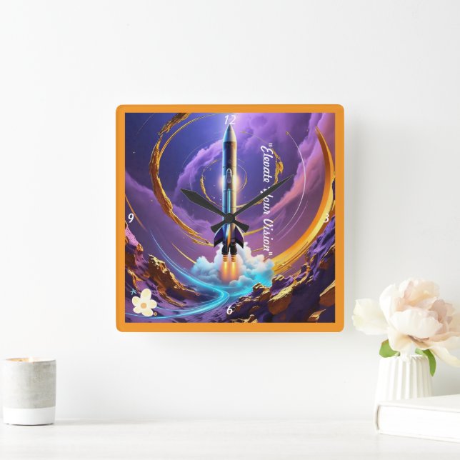 "Celestial Navigation" Square Wall Clock (Home)