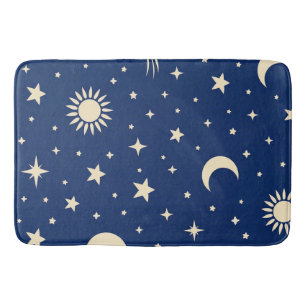 Celestial Navy Blue Bath Mat