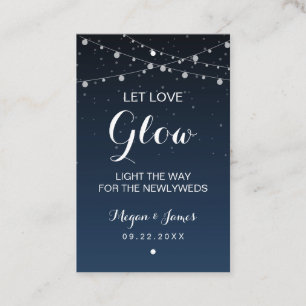 Celestial Navy Blue Stars Wedding Glow Stick Tag