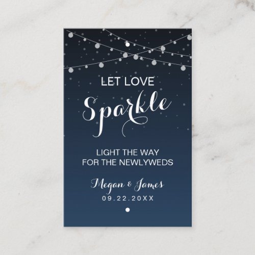 Celestial Navy Blue Stars Wedding Sparkler Tag