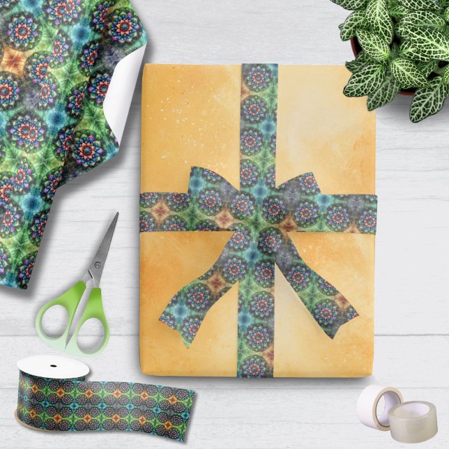 Celestial Neon Mandala Retro-Modern Ribbon (Celestial Neon Mandala Retro-Modern Ribbon)
