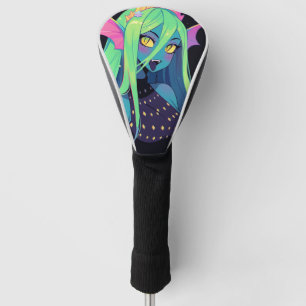 Celestial Neon Mermaid — Kawaii Cosmic Siren Vibes Golf Head Cover