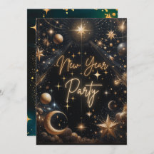 Celestial New Year Party Invitation card