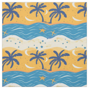 Celestial Night Beach Fabric