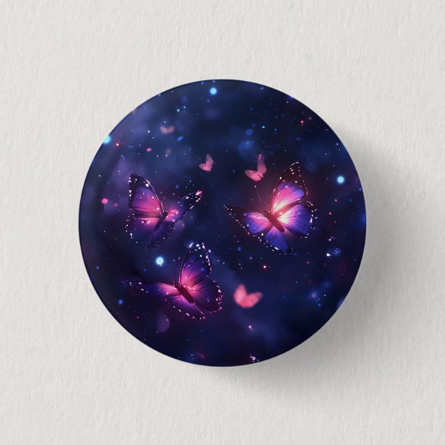 Celestial Night Butterfly Garden Button (Front)