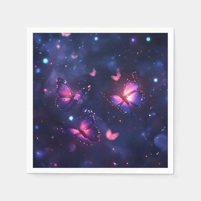 Celestial Night Butterfly Garden Napkins (Front)