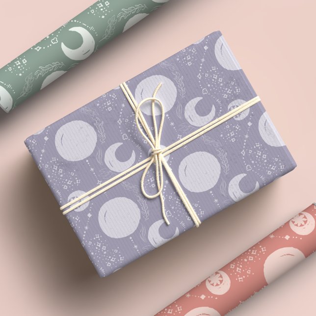 Celestial Night Magic Witchy Pastel Boho Glam Wrapping Paper Sheets (Creator Uploaded)