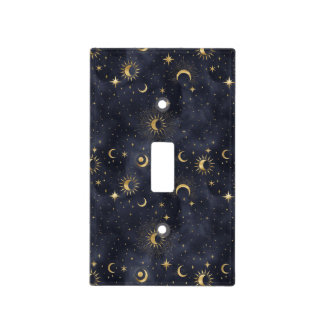 Celestial night pattern light switch cover