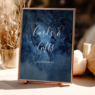 Celestial Night Sky   Gold Cards and Gifts Sign