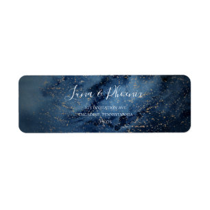 Celestial Night Sky   Gold Return Address Label