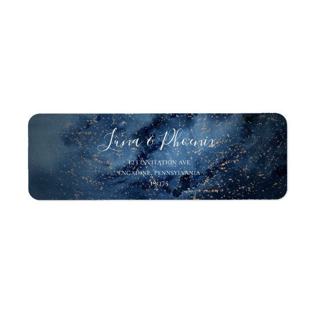 Celestial Night Sky | Gold Return Address Label (Front)