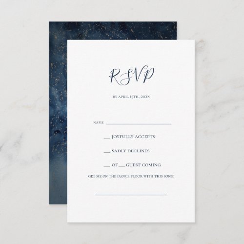 Celestial Night Sky  Gold Song Request RSVP Card