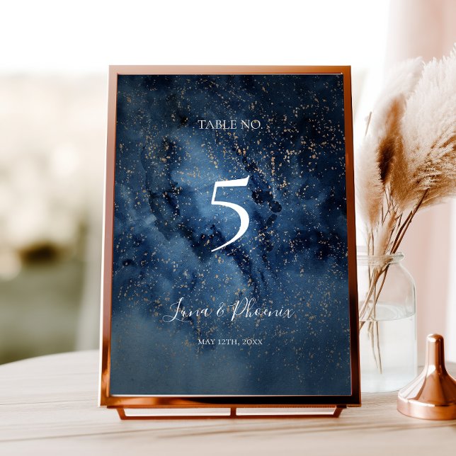 Celestial Night Sky | Gold Table Number (Creator Uploaded)