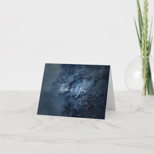 Celestial Night Sky  Gold Thank You Card