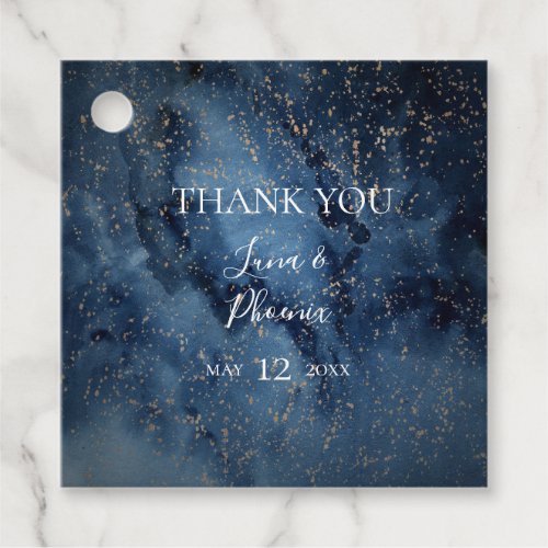 Celestial Night Sky  Gold Thank You Favor Tags