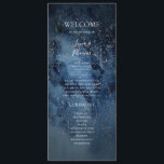 Celestial Night Sky | Gold Wedding Program<br><div class="desc">This celestial night sky | gold wedding program is perfect for your enchanted under-the-stars wedding. The dark navy blue watercolor sky, dotted with gold stars, will set the tone for your evening boho outdoor wedding. Personalize it as you wish or keep it as is. Be sure to look through the...</div>