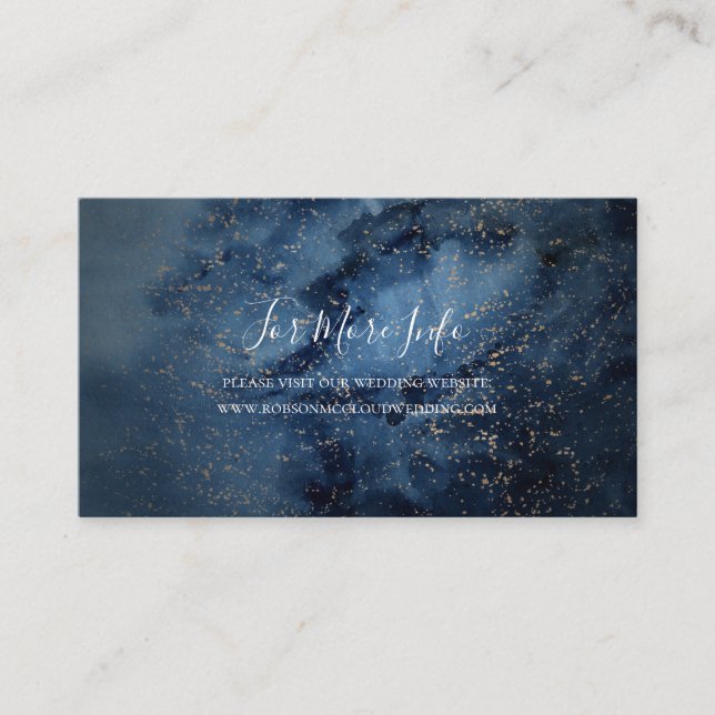 Celestial Night Sky | Gold Wedding Website Enclosure Card (Front)