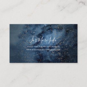 Celestial Night Sky Gold Wedding Website Enclosure Card