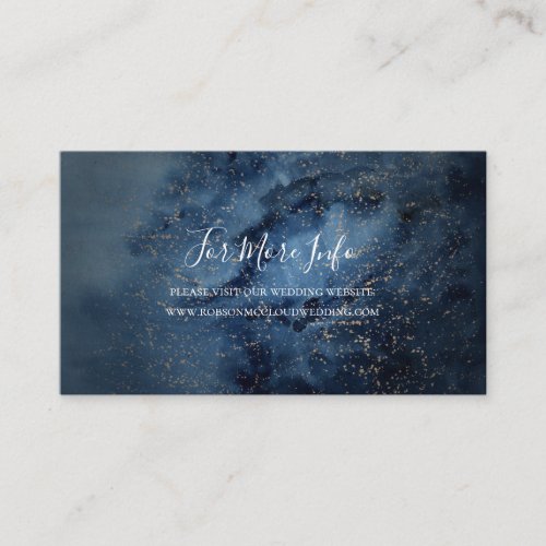 Celestial Night Sky  Gold Wedding Website Enclosure Card