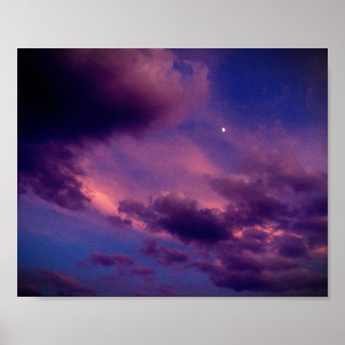 Celestial Night Sky Moon Poster