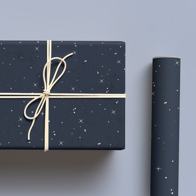 Celestial Night Sky Navy Blue Wrapping Paper Sheets (Creator Uploaded)